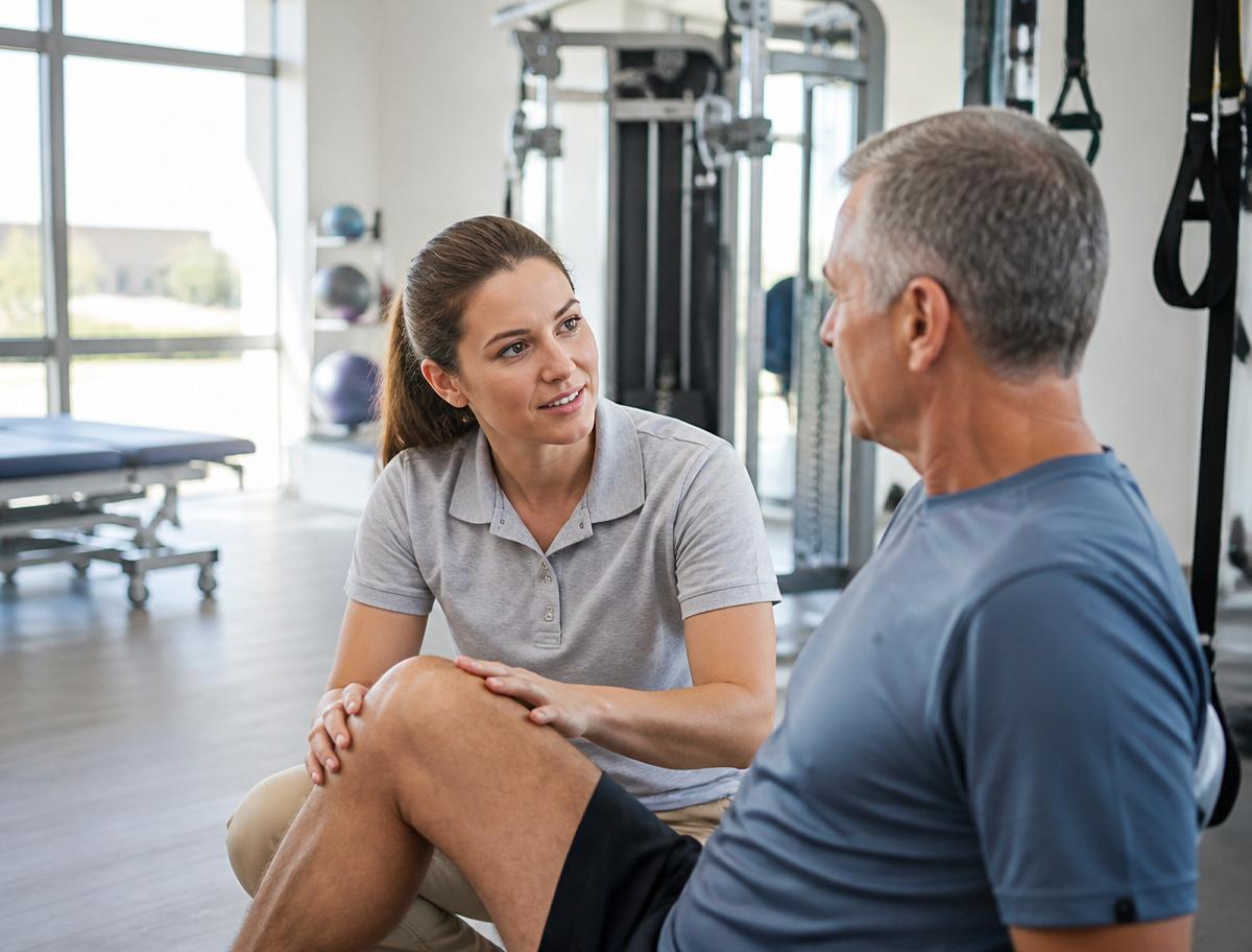 Physical therapist working with a patient